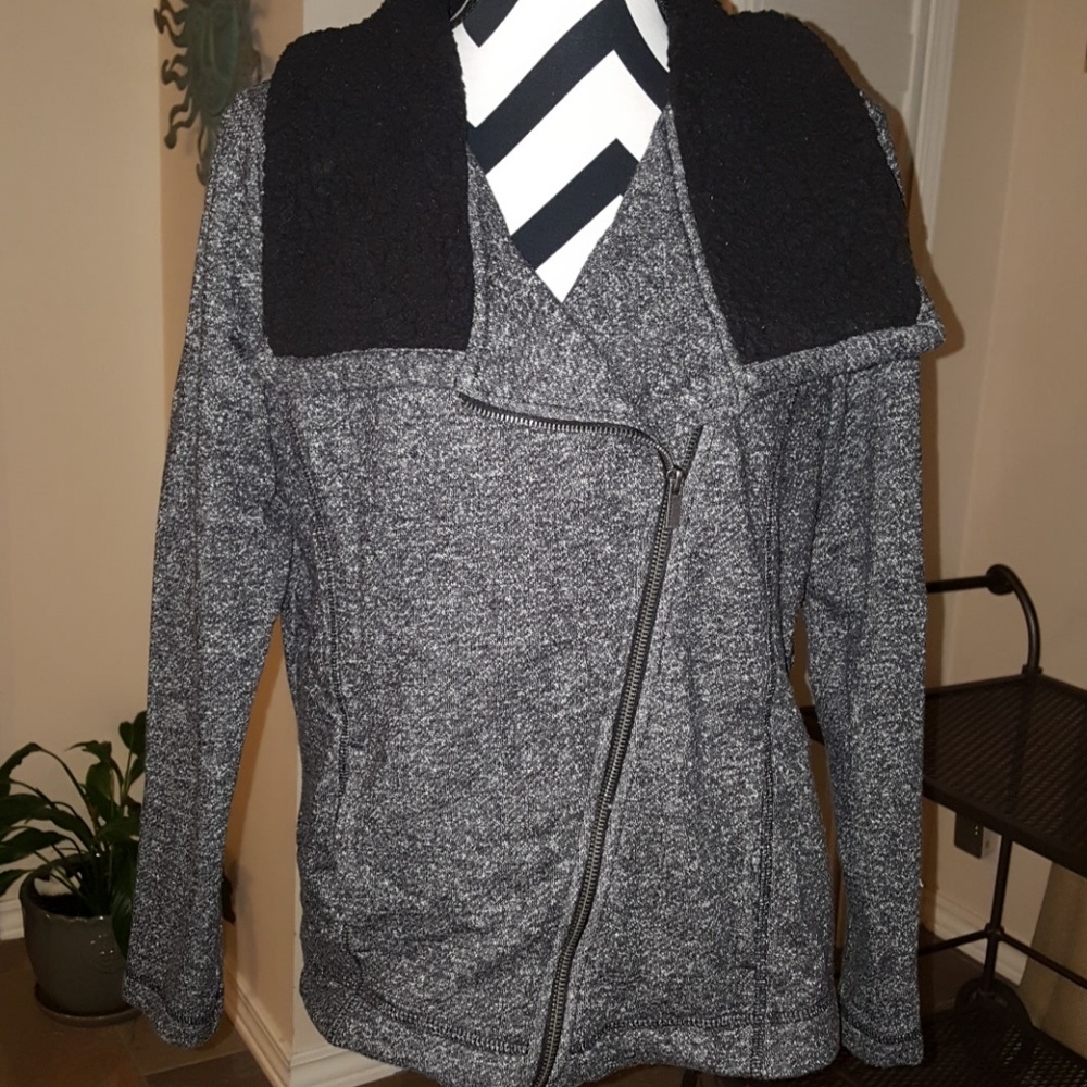 Snuggle soft sweater with angle zip